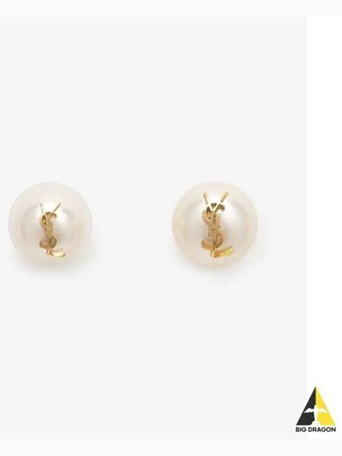 Small and large pearl monogram earrings gold cream 691563Y15269018 - SAINT LAURENT - BALAAN 1