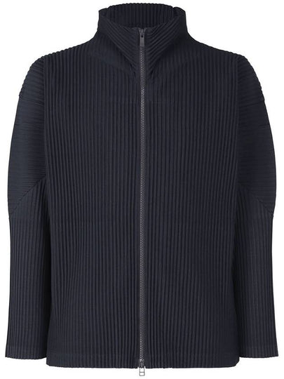 Pleated Zip Up Cardigan Black - ISSEY MIYAKE - BALAAN 2