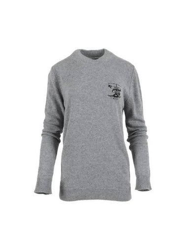 Y PROJECT Logo Jacquard Wool Blend Knit MPULL88 S25 Y62 GRAY - Y/PROJECT - BALAAN 1