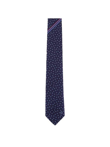 Men’s Jacquard Stars Sequins Tie Navy - SALVATORE FERRAGAMO - BALAAN 1