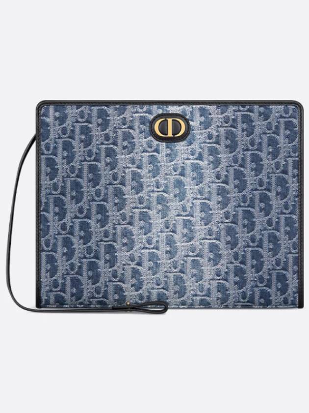 30 Montaine Dea Jacquard Denim Pouch Bag Blue - DIOR - BALAAN 2