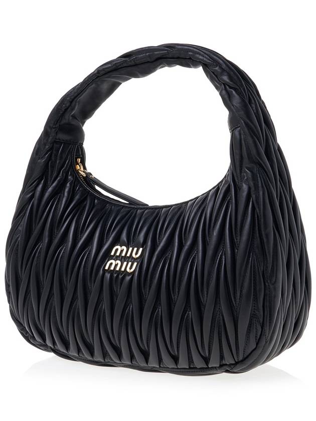 Wander Materasse Nappa Leather Hobo Bag Black - MIU MIU - BALAAN 3