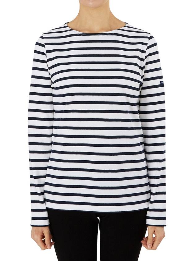 Women's Meridame II Striped Long Sleeve T-Shirt Neige Marine - SAINT JAMES - BALAAN 2