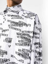 All-Over Stamp Logo Overfit Long Sleeve Shirt Black White - VETEMENTS - BALAAN 10