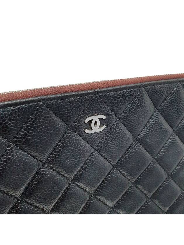 A82552 Caviar Skin Classic COCO Silver Logo Large Clutch - CHANEL - BALAAN 4