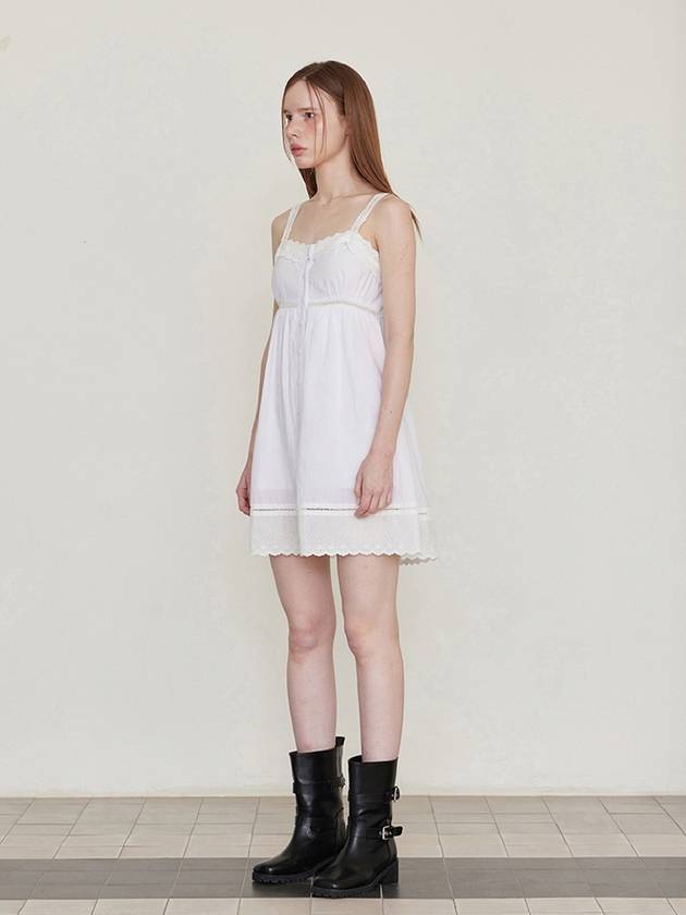Lace Slip Mini Dress White - LESEIZIEME - BALAAN 6