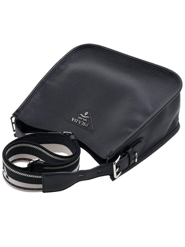 Leather Hobo Crossbody Bag Black - PRADA - BALAAN 5