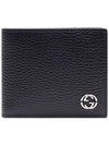 GG Interlocking Two-Tone Bifold Wallet Blue Black - GUCCI - BALAAN 1