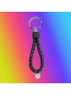 Intrecciato Leather Key Holder Black - BOTTEGA VENETA - BALAAN 8