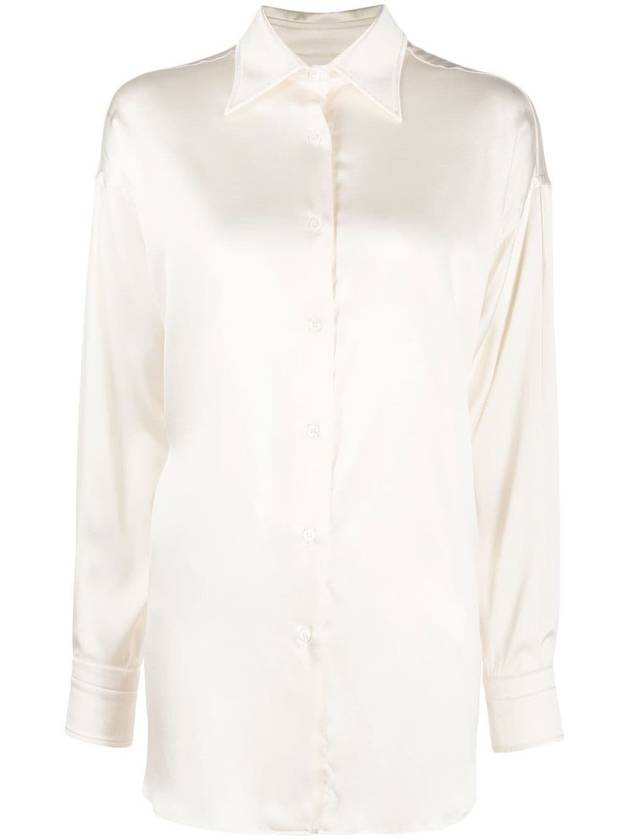 Silk Satin Shirt White - TOM FORD - BALAAN 2