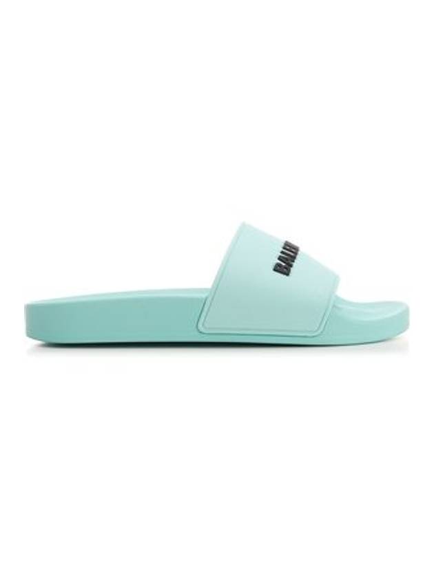 Women's Pool Emboss Logo Band Slippers Mint - BALENCIAGA - BALAAN 1