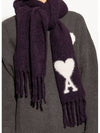 Heart Logo Oversized Muffler Scarf Purple Lilac Unisex - AMI - BALAAN 5