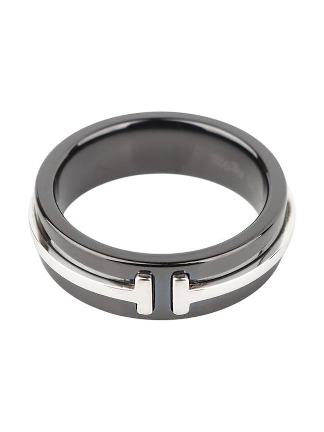 Tiffany TI AG925 Titanium Sterling Silver Ceramic Wide Ring No 49 34261 2 - TIFFANY & CO. - BALAAN 4