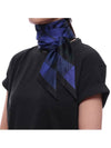 Check Silk Scarf Black Navy - BURBERRY - BALAAN 6