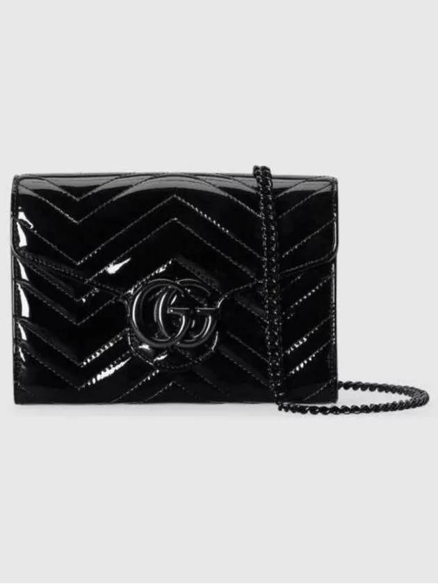 GG Marmont Matelasse Patent Mini Bag Black - GUCCI - BALAAN 2