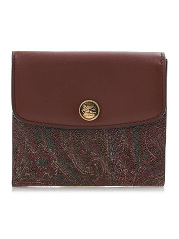 Paisley Print Card Wallet Brown - ETRO - BALAAN 1