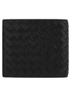 Intrecciato Weaving Half Wallet Black - BOTTEGA VENETA - BALAAN 3