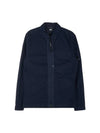 Men's Lens Wappen One Pocket Zip Up Jacket Navy - CP COMPANY - BALAAN 2