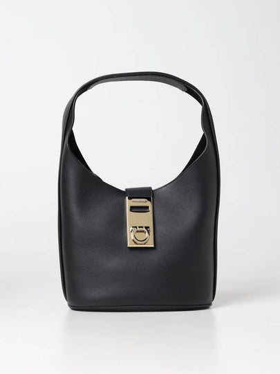 Buckle Hobo Shoulder Bag Black - SALVATORE FERRAGAMO - BALAAN 2