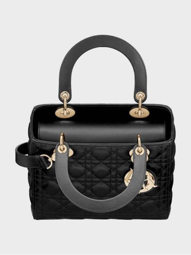 Lady Cannage Lambskin Medium Tote Bag Black - DIOR - BALAAN 5