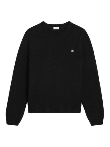 Triomphe crew neck wool cashmere knit top black - CELINE - BALAAN 1