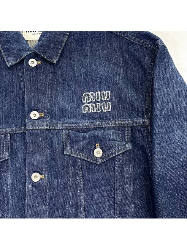 40 MiuMiu Women s Denim Crop Cut Blouson Jacket - MIU MIU - BALAAN 8