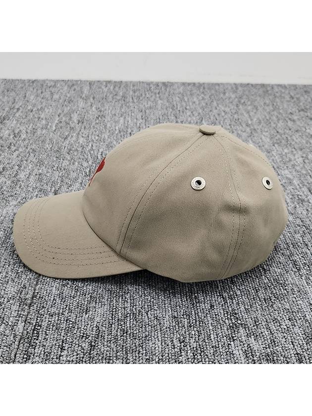 Embroidered Heart Logo Ball Cap Beige - AMI - BALAAN 6