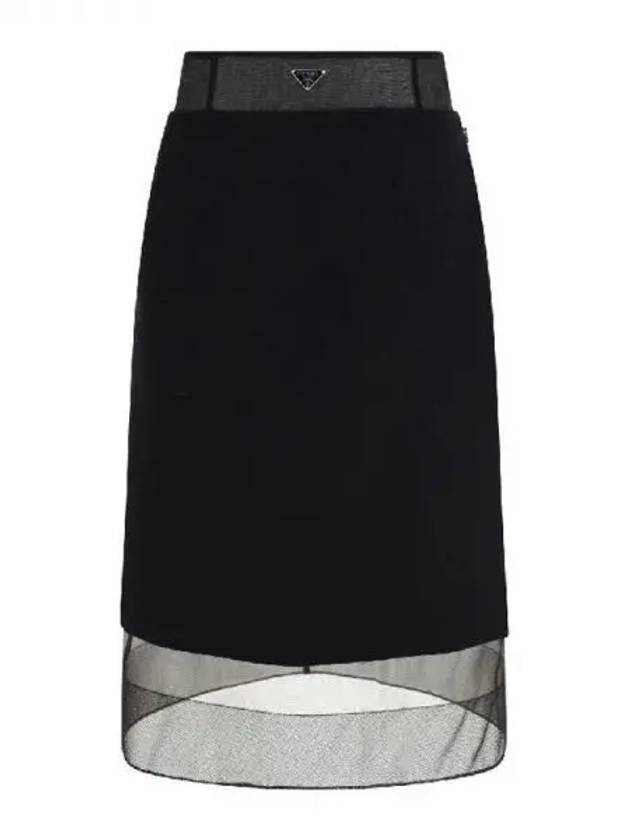 Triangular logo sheer midi skirt 270061 - PRADA - BALAAN 1