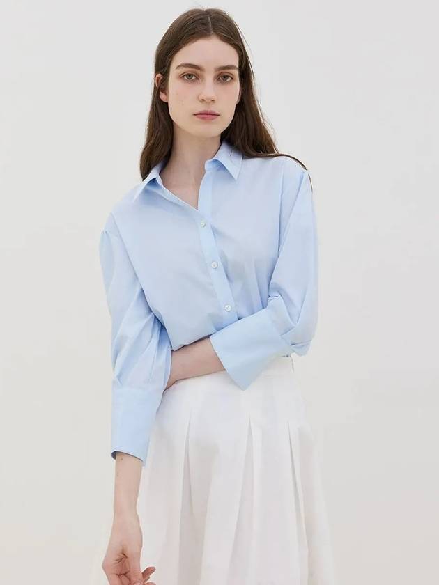 RinkleFree Open Collar Shirt Sky Blue - LESEIZIEME - BALAAN 6