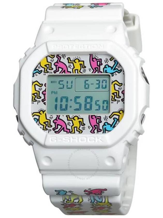 Casio G-Shock X Keith Haring Series Dw-5600 White Dial Men's Watch DW-5600KEITH19-7 - CASIO - BALAAN 1