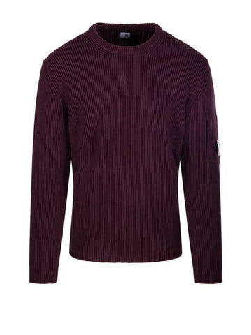 Full Rib Crew Neck Knit Top Purple - CP COMPANY - BALAAN 1