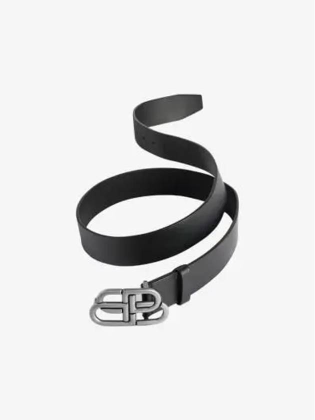 BB Extra 40 Leather Belt Black - BALENCIAGA - BALAAN 3