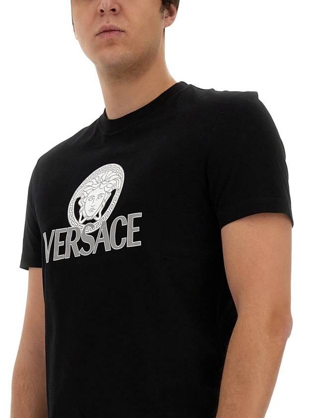 Medusa Print Cotton Short Sleeve T-Shirt Black - VERSACE - BALAAN 8