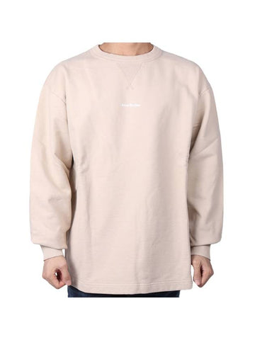 Logo Relaxed Fit Cotton Sweatshirt Champagne Beige - ACNE STUDIOS - BALAAN 1