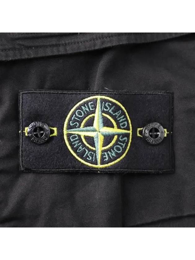 Garment Dyed Double Pocket Brushed Cotton Fleece Sweatshirt Black - STONE ISLAND - BALAAN 7