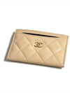 gold logo classic caviar card wallet beige - CHANEL - BALAAN 5