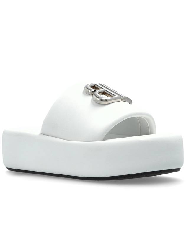 Balenciaga Leather Slippers, Women's, White - BALENCIAGA - BALAAN 4