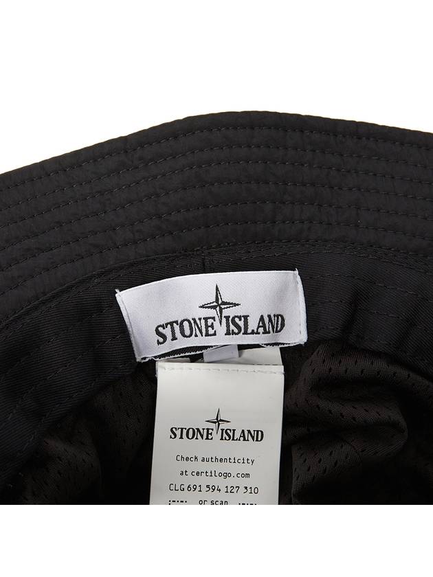 Logo Nylon Bucket Hat Black - STONE ISLAND - BALAAN 7
