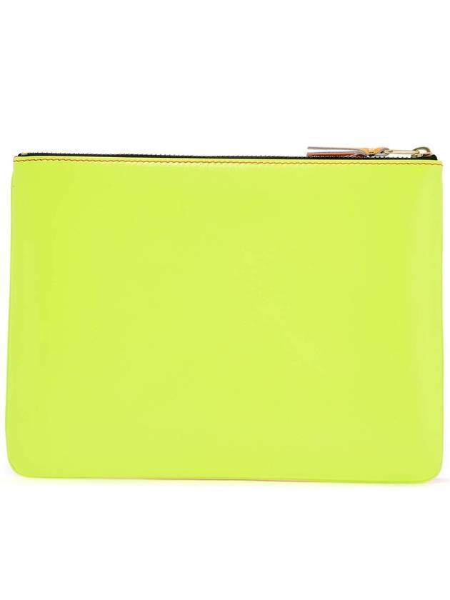 compact wallet in fluorescent pink and yellow goat leather with zip - COMME DES GARCONS WALLET - BALAAN 2