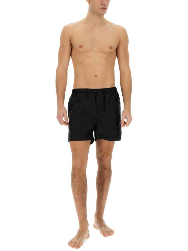 Icograph Pattern Nylon Swim Shorts Black - VALENTINO - BALAAN 3