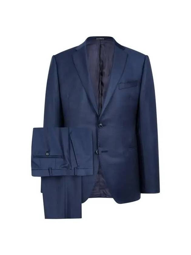 Men s wool no cheat lapel single suit light navy 271421 - EMPORIO ARMANI - BALAAN 1