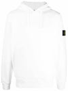 Wappen Patch Brushed Cotton Fleece Hoodie White - STONE ISLAND - BALAAN 3