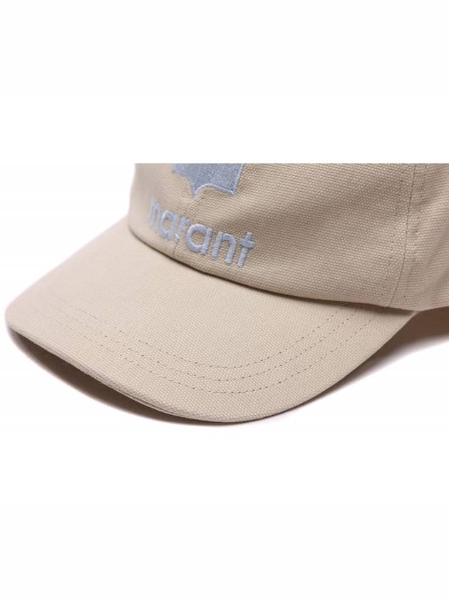 Tyron Logo Cotton Ball Cap Ecru Blue - ISABEL MARANT - BALAAN 5