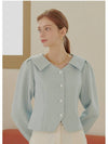 Dandelion open collar tweed blouse mint - MICANE - BALAAN 4