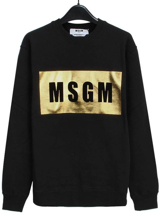 Women's Box Logo Sweatshirt 3141MDM523M 217799 99 BLACK MGC065bk - MSGM - BALAAN.