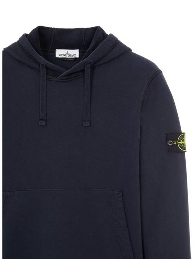 Wappen Patch Brushed Cotton Fleece Hoodie Navy - STONE ISLAND - BALAAN 4