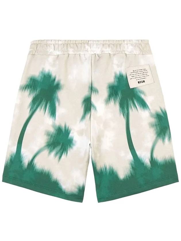 Kids Palm Tree Print Short Pants Green MS029032 080 - MSGM - BALAAN 3