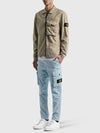 Stone Island Compass Waffen Three Button Pocket Zipup Shirt Jacket Shirt Sand - STONE ISLAND - BALAAN 2