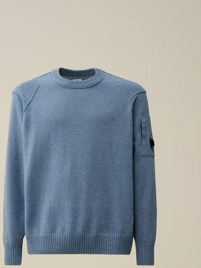 Lambswool GRS Crew Neck Knit Top Blue - CP COMPANY - BALAAN 2