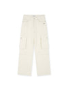 Unisex wide fit corduroy cargo pants M Ivory - NUAKLE - BALAAN 2